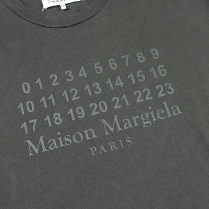 ロゴ 半袖Tシャツ コットン ダークグレー メゾンマルジェラ