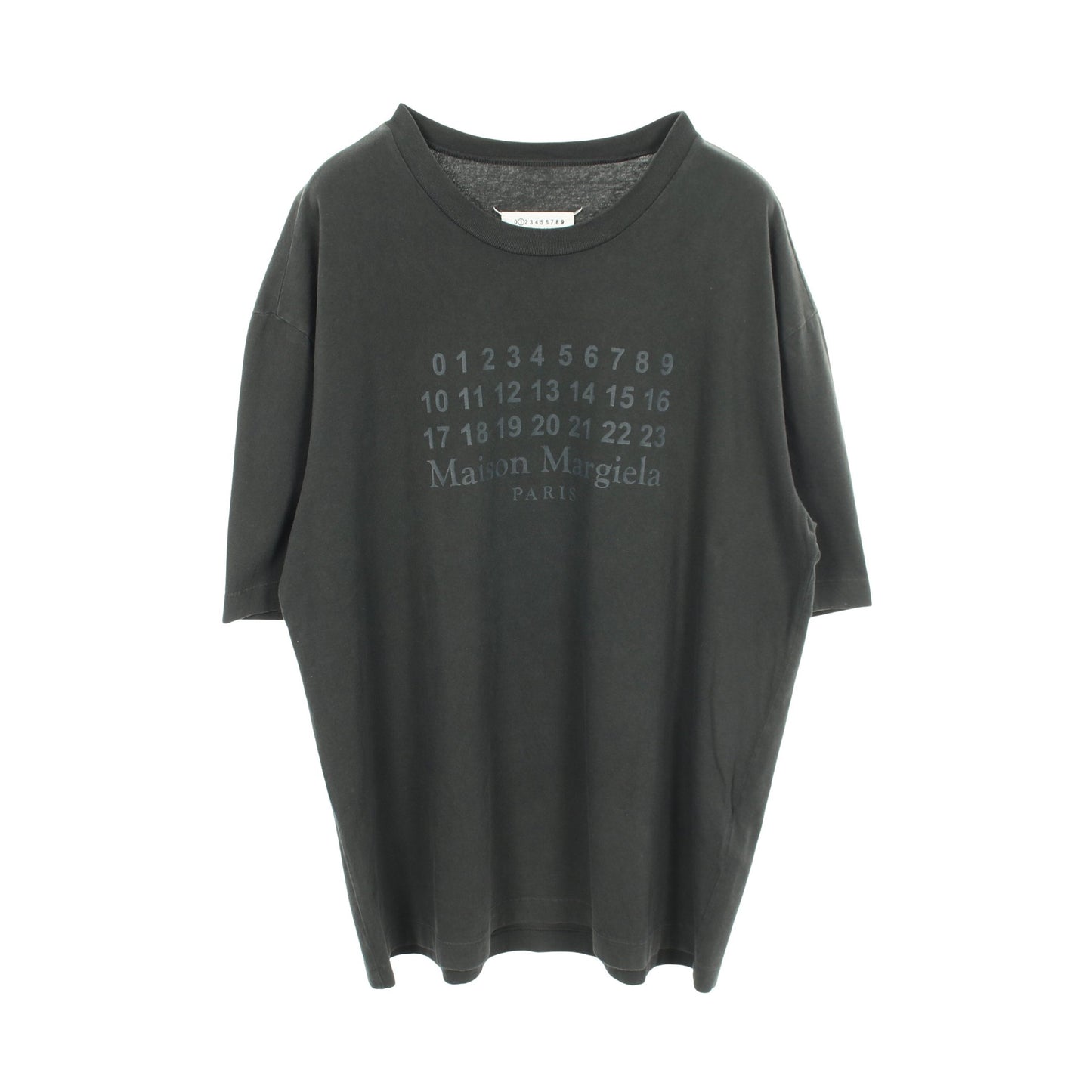 ロゴ 半袖Tシャツ コットン ダークグレー メゾンマルジェラ