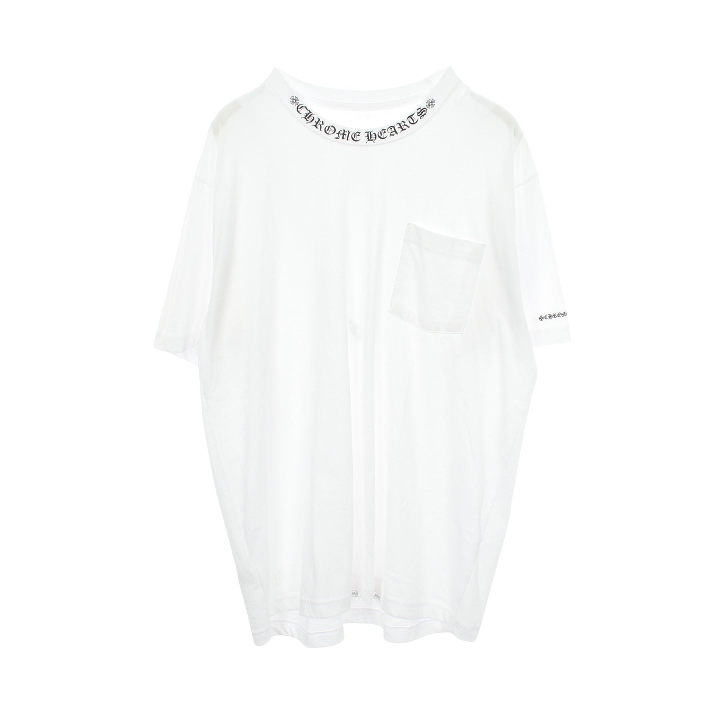 ネックロゴ ポケット付き 半袖Tシャツ コットン ホワイト クロムハーツ