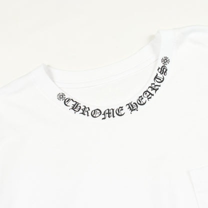 ネックロゴ ポケット付き 長袖Tシャツ コットン ホワイト クロムハーツ