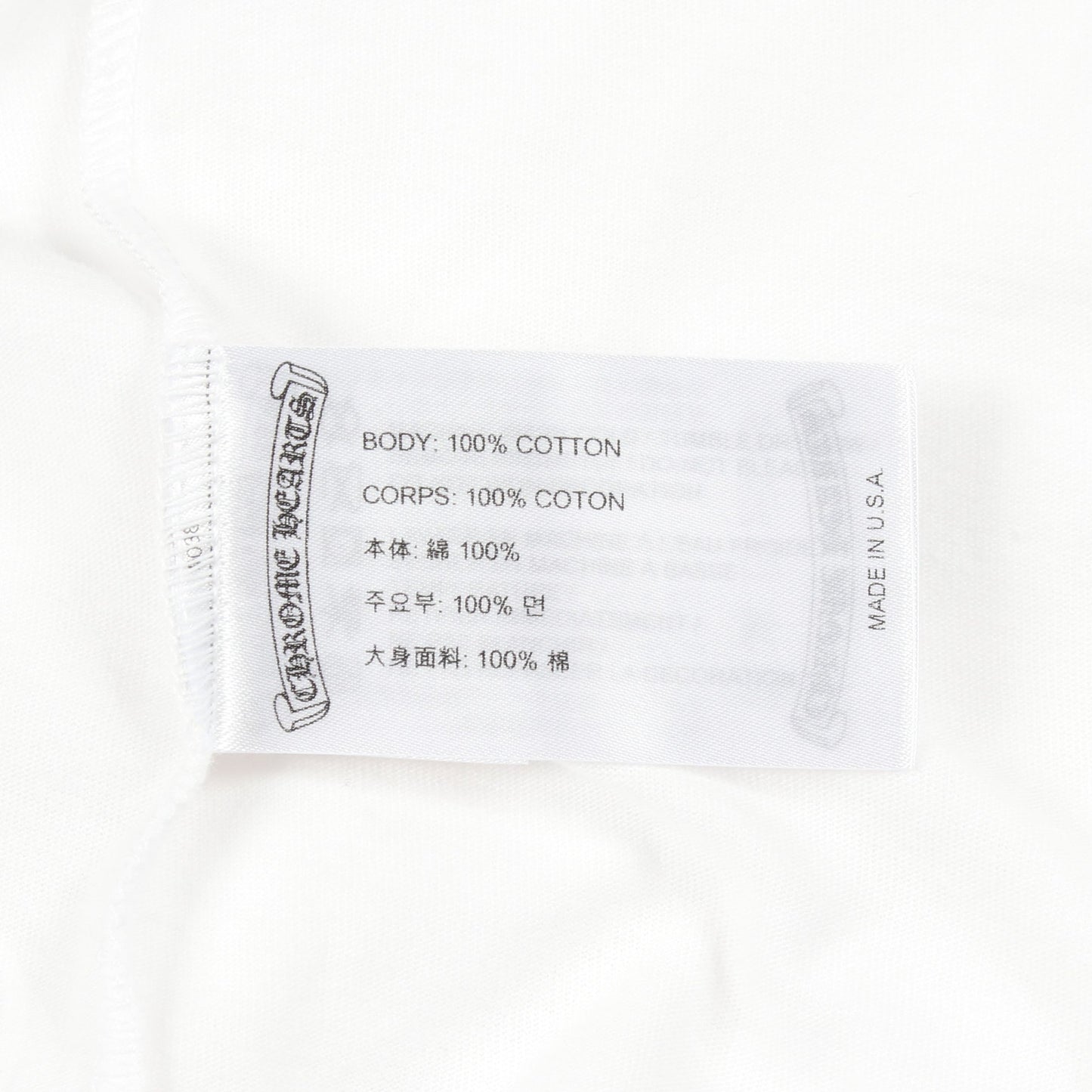 ネックロゴ ポケット付き 長袖Tシャツ コットン ホワイト クロムハーツ