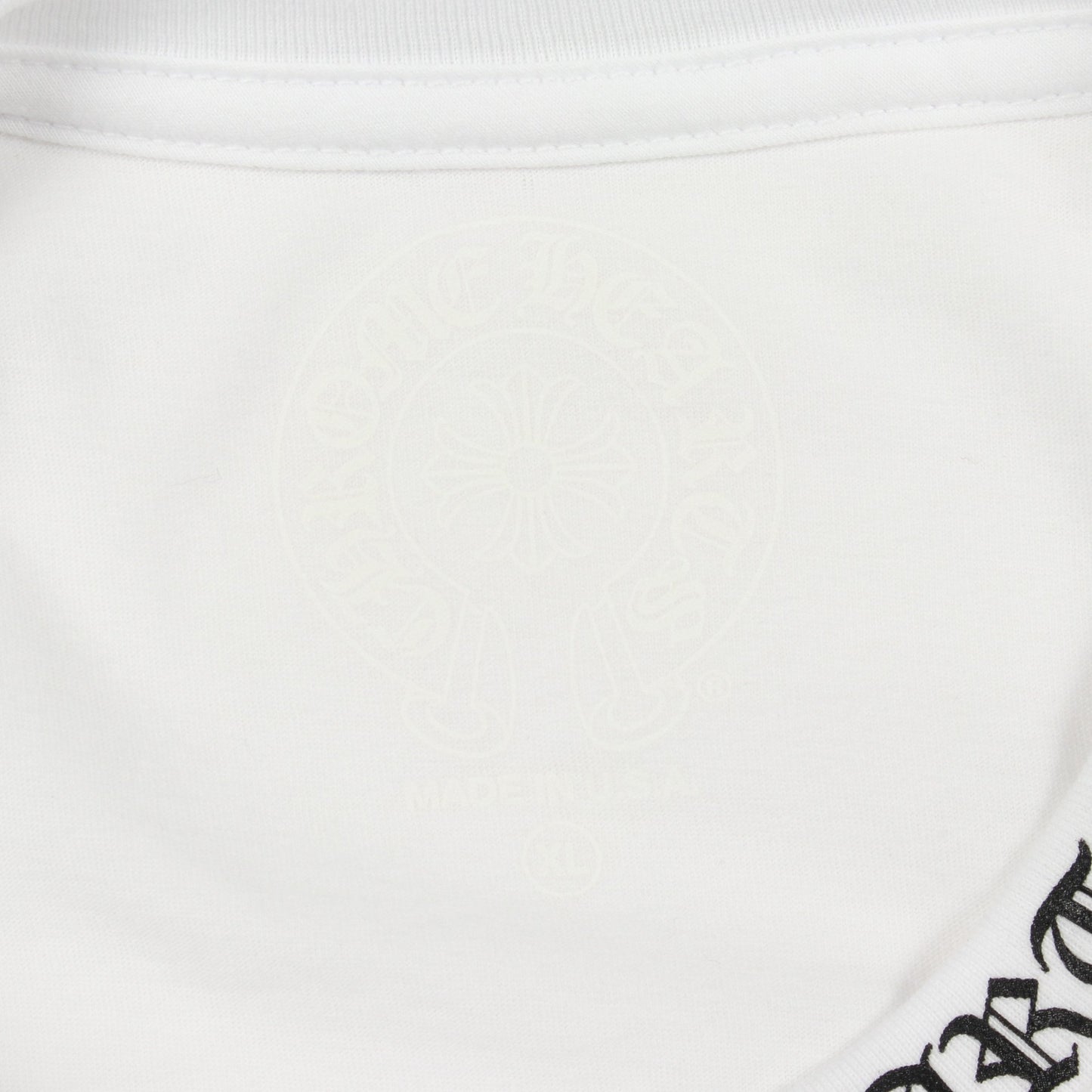ネックロゴ ポケット付き 長袖Tシャツ コットン ホワイト クロムハーツ