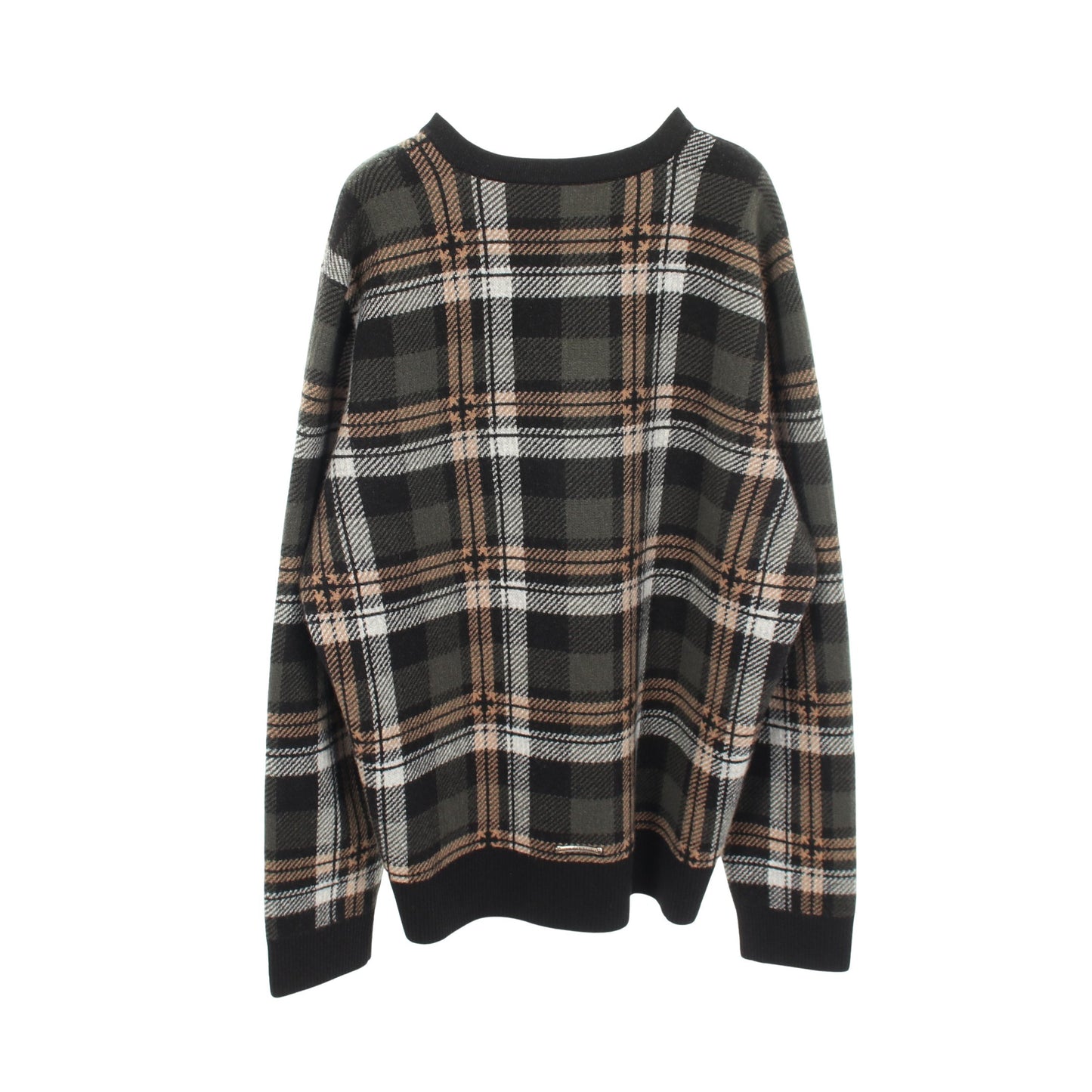 BIG CITY チェック Vネック ニット ウール カシミヤ グリーン ブラック マルチカラー クロムハーツ