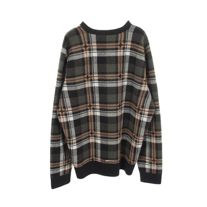 BIG CITY チェック Vネック ニット ウール カシミヤ グリーン ブラック マルチカラー クロムハーツ