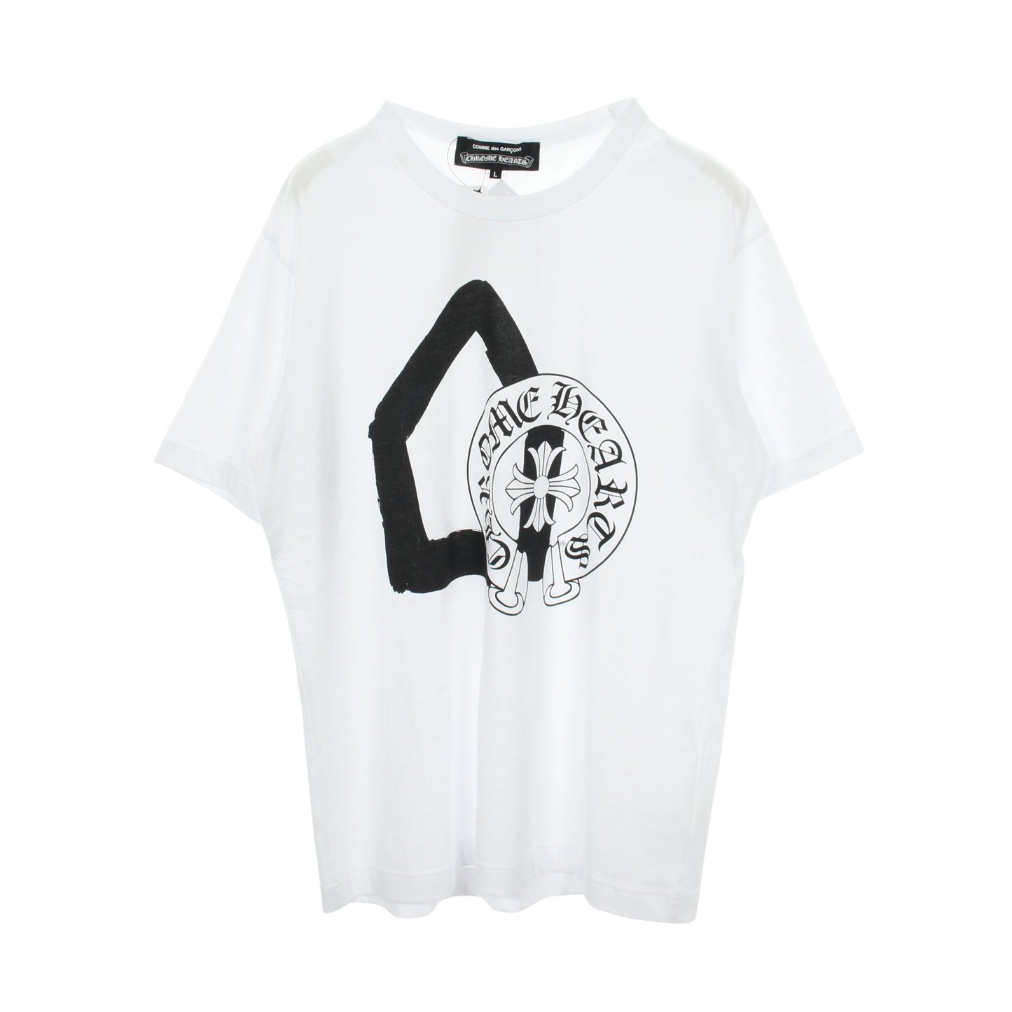 Comme des Garcons × Chrome Hearts × DOVER STREET MARKET 半袖Tシャツ コットン ホワイト ブラック コムデギャルソン