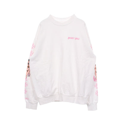 Chrome Hearts × DEADLY DOLL クルーネック スウェットシャツ コットン ホワイト マルチカラー クロムハーツ