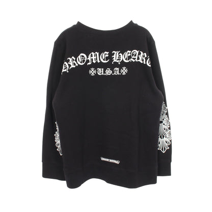ホースシュー フローラルクロス クルーネック スウェットシャツ コットン ブラック クロムハーツ トップス Chrome Hearts