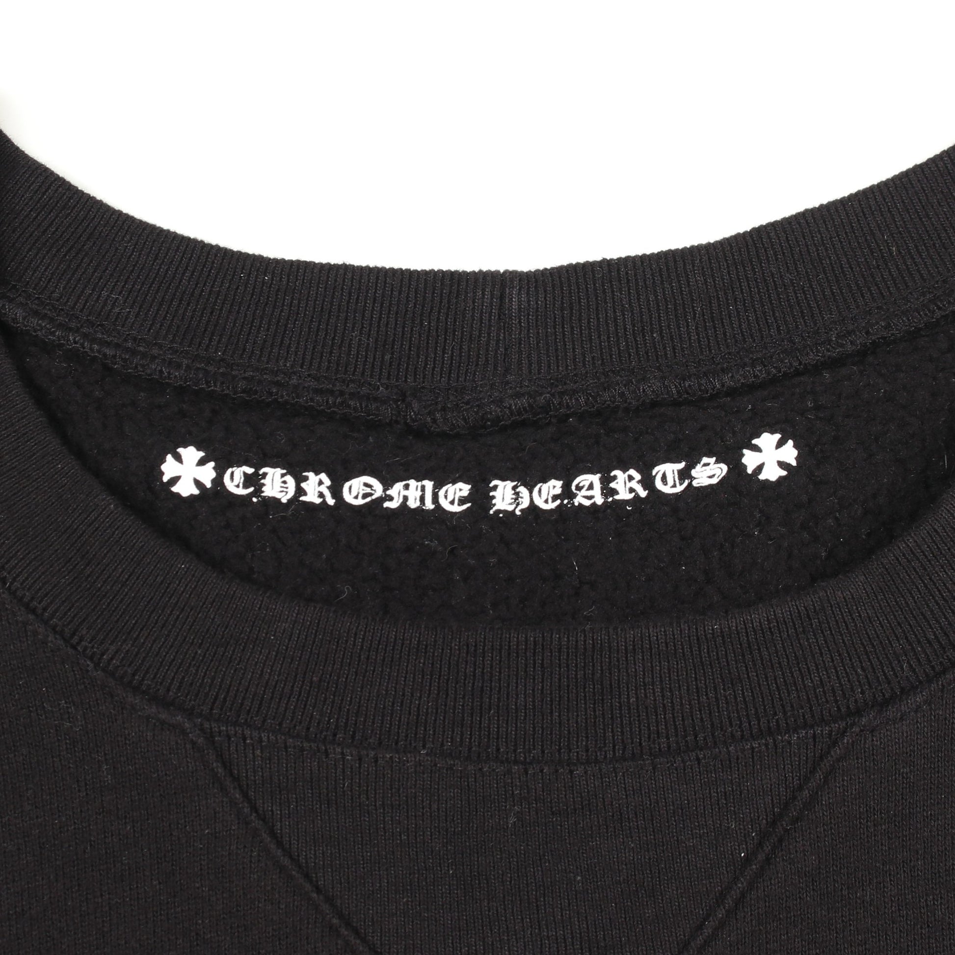ホースシュー フローラルクロス クルーネック スウェットシャツ コットン ブラック クロムハーツ トップス Chrome Hearts