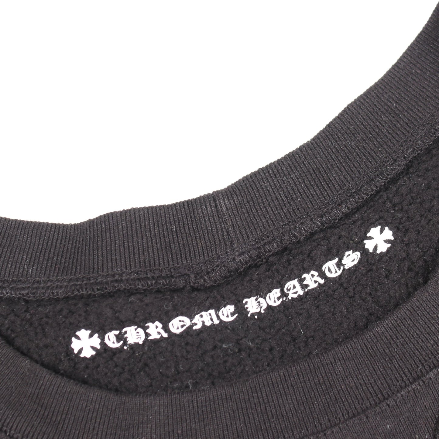 ホースシュー フローラルクロス クルーネック スウェットシャツ コットン ブラック クロムハーツ トップス Chrome Hearts