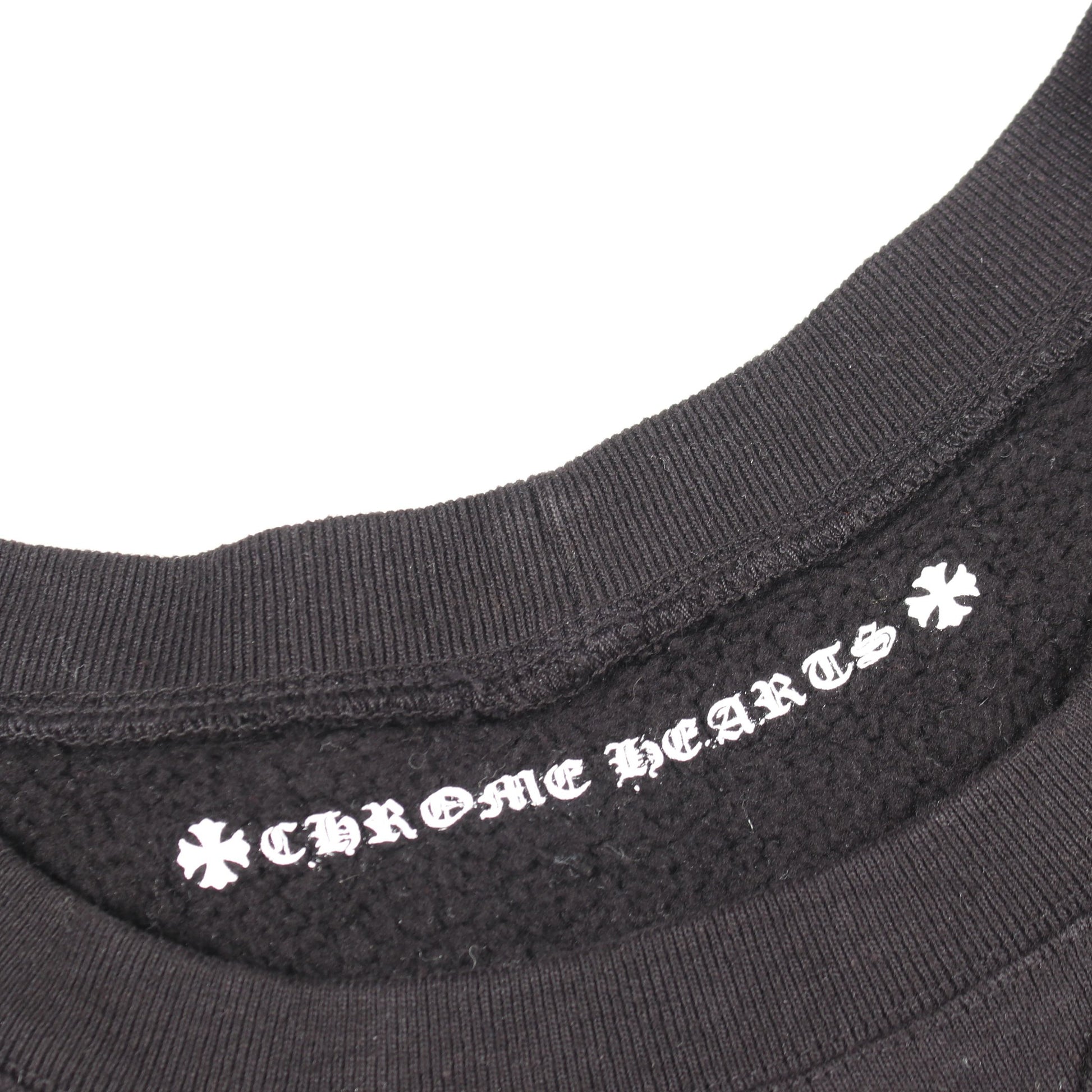 ホースシュー フローラルクロス クルーネック スウェットシャツ コットン ブラック クロムハーツ トップス Chrome Hearts