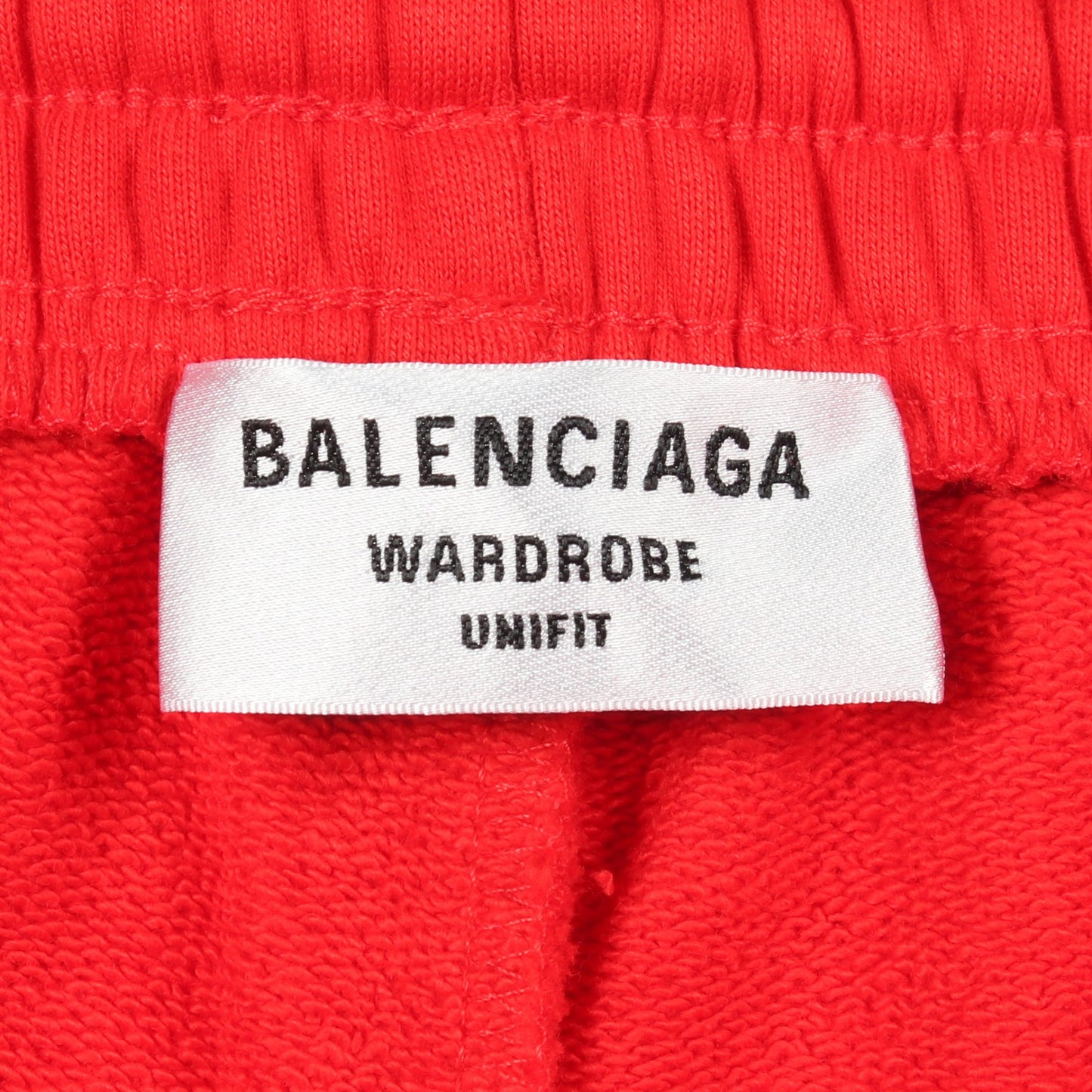 WARDROBE UNIFIT キャンペーンロゴ ハーフ スウェットパンツ コットン レッド バレンシアガ