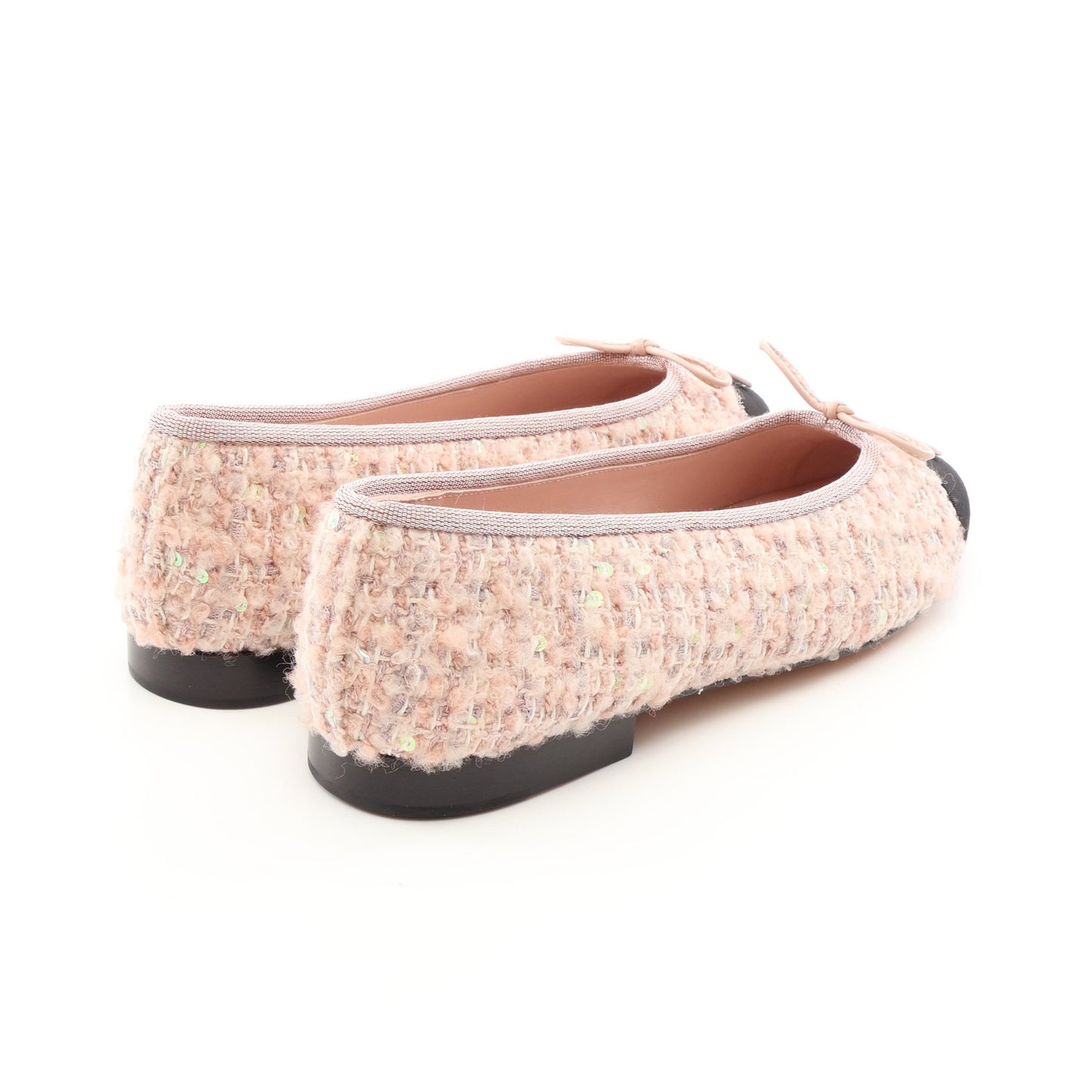 BALLERINA バレリーナ バレエシューズ ファブリック ピンク ブラック シャネル シューズ CHANEL