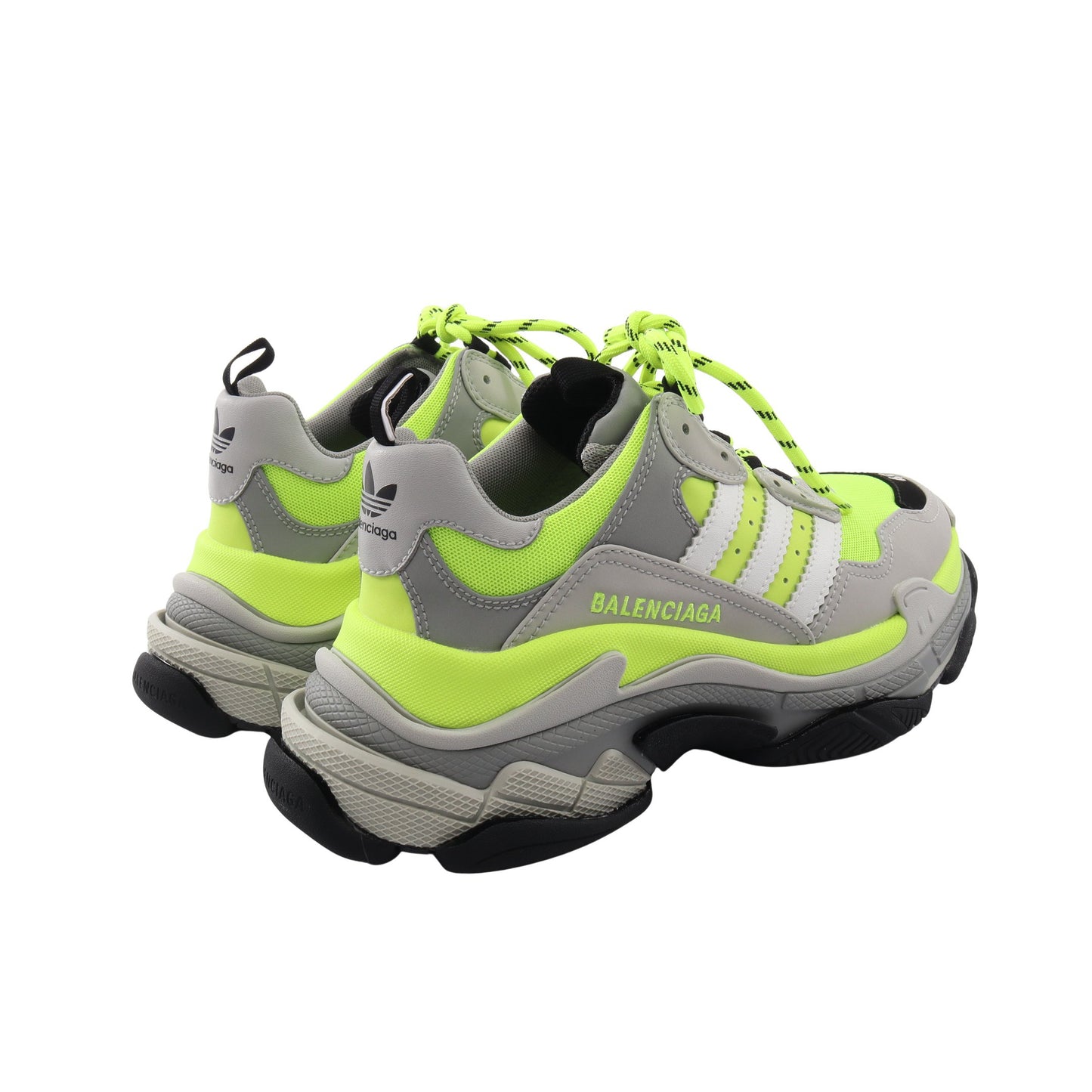 BALENCIAGA × adidas Triple S トリプルS ネオンカラー スニーカー レザー ファブリック グレー イエロー ブラック バレンシアガ シューズ BALENCIAGA