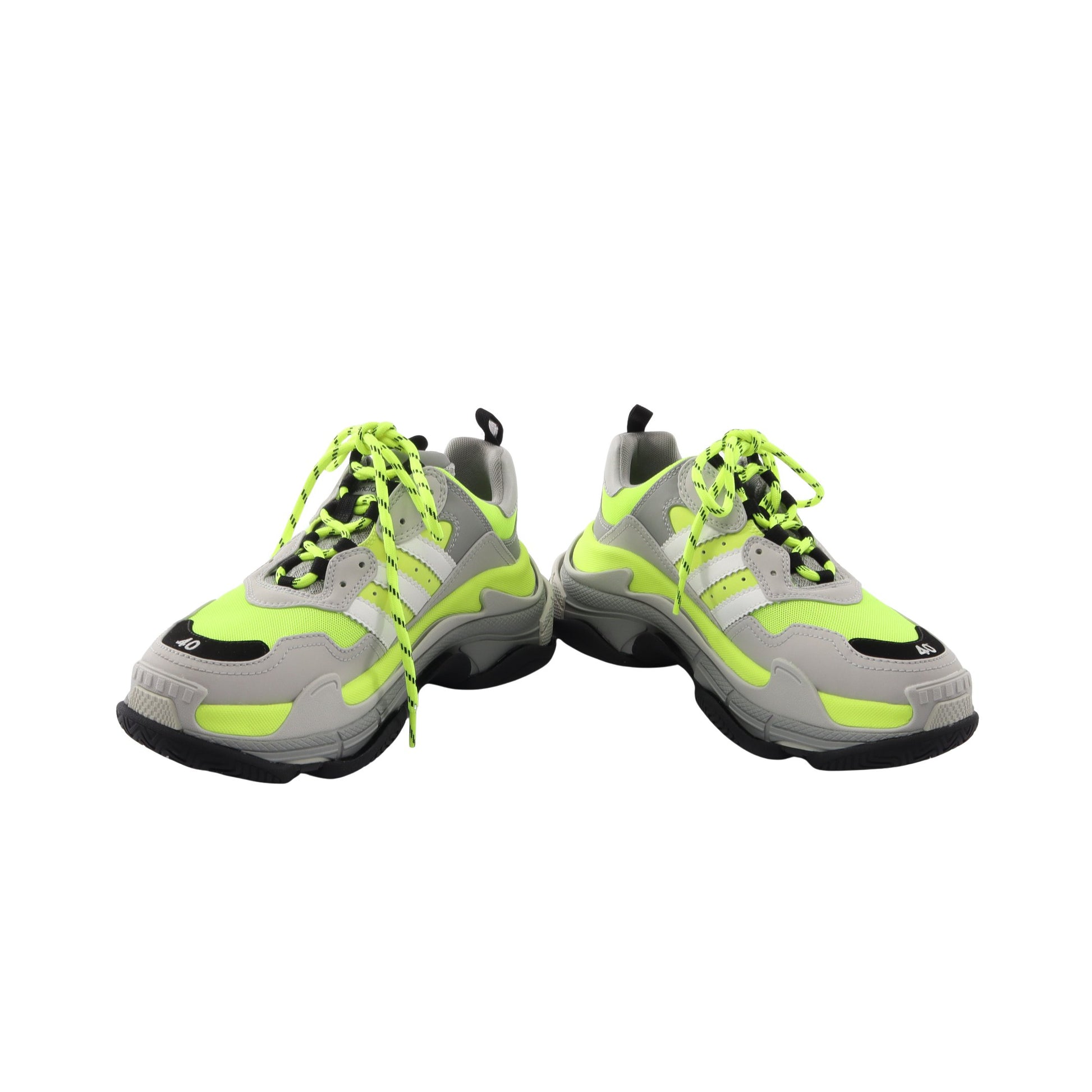 BALENCIAGA × adidas Triple S トリプルS ネオンカラー スニーカー レザー ファブリック グレー イエロー ブラック バレンシアガ シューズ BALENCIAGA