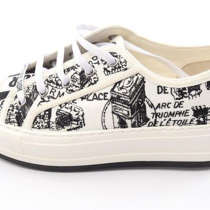 WALK'N'DIOR Plan de Paris プラットフォーム スニーカー キャンバス オフホワイト ブラック クリスチャンディオール