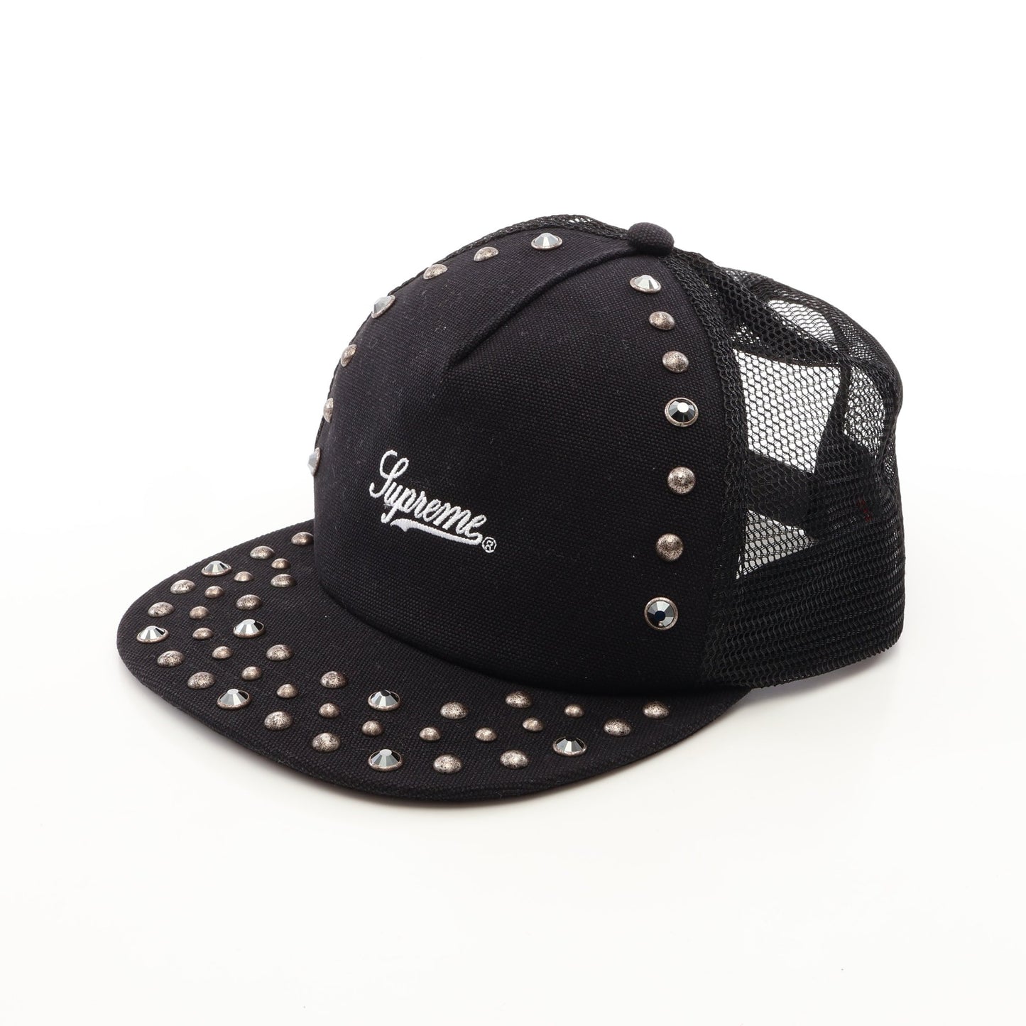 Supreme × B.BSIMON スタッズ付き キャップ 帽子 コットン ブラック シュプリーム