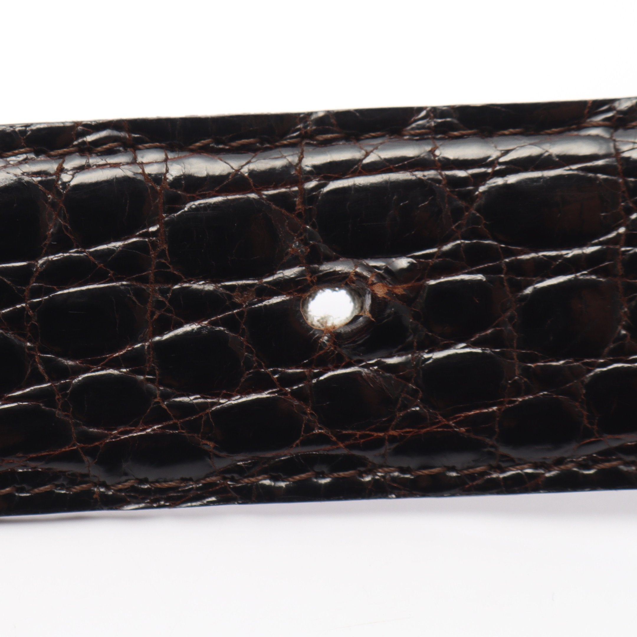 CHANEL　シャネル　ココマーク　クロコダイル　ゴールド金具　ベルト ココマーク ヴィンテージ ベルト クロコダイル ブラウン ゴールド金具