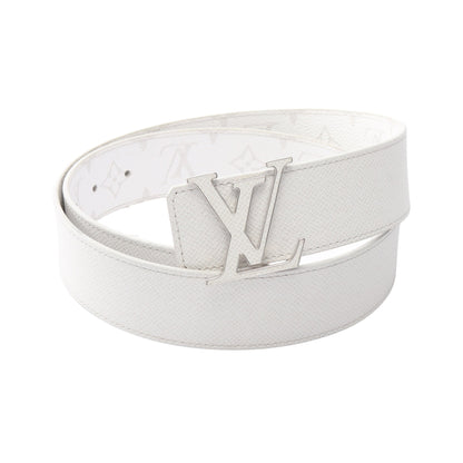LVイニシャル 40MM リバーシブル モノグラム タイガ シルバー金具 ベルト PVC レザー ホワイト ルイヴィトン