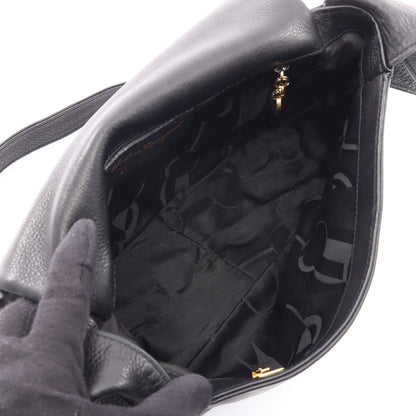 ガンチーニ ショルダーバッグ レザー ブラック サルヴァトーレフェラガモ バッグ Salvatore Ferragamo