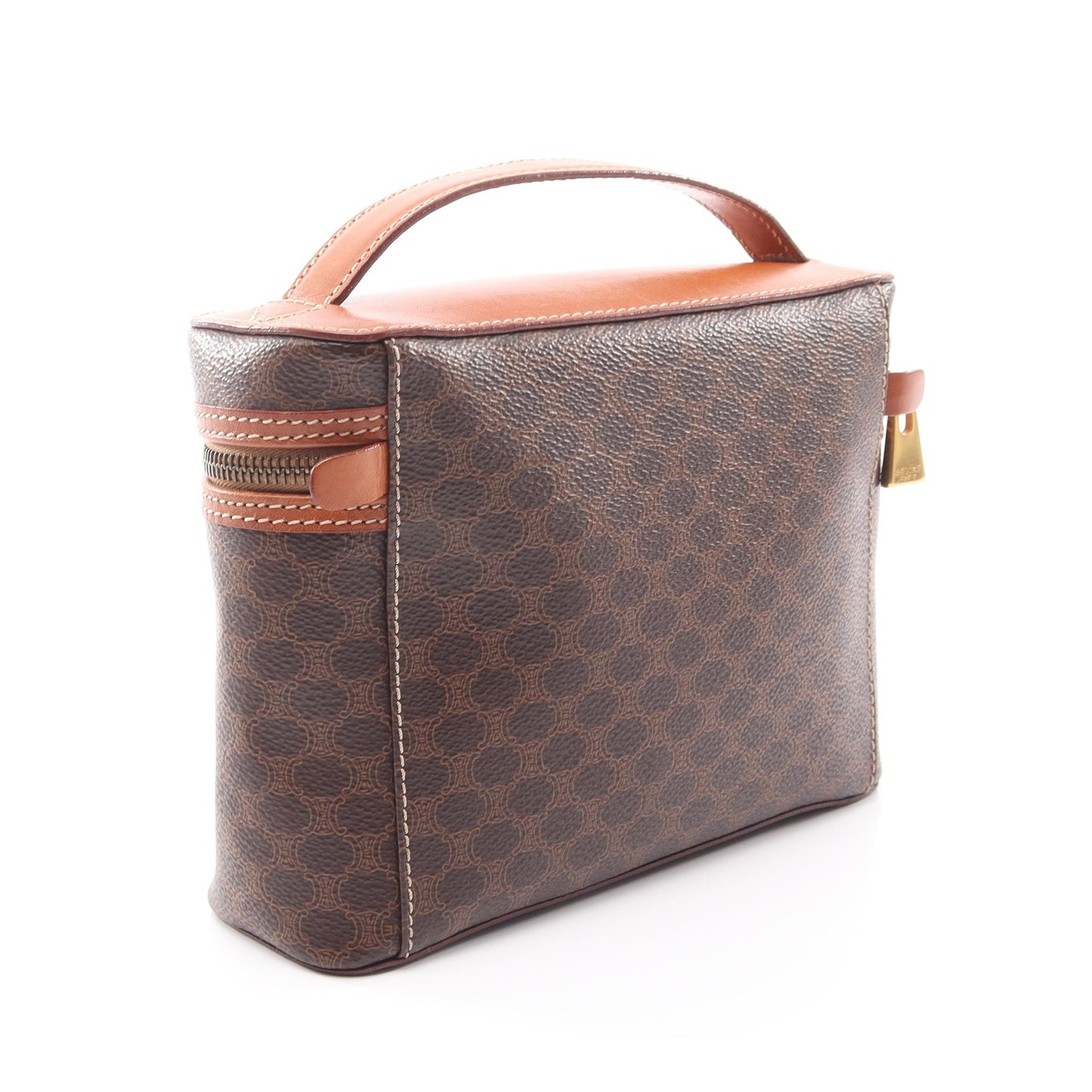 マカダム バニティバッグ PVC レザー ダークブラウン ブラウン セリーヌ バッグ CELINE