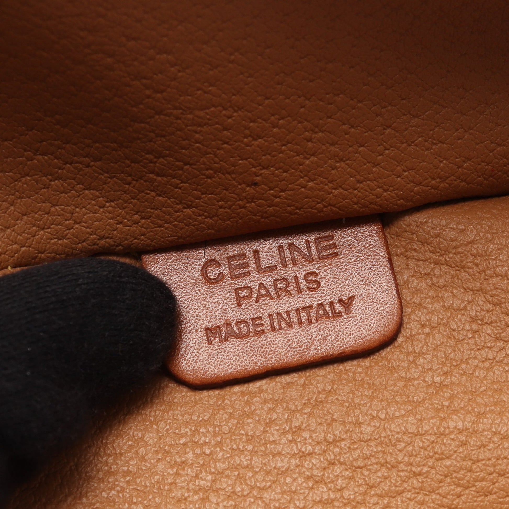 マカダム バニティバッグ PVC レザー ダークブラウン ブラウン セリーヌ バッグ CELINE