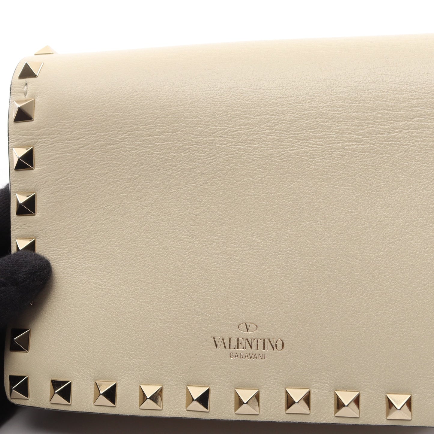 ロックスタッズ チェーンウォレット レザー オフホワイト ヴァレンティノガラヴァーニ バッグ VALENTINO GARAVANI