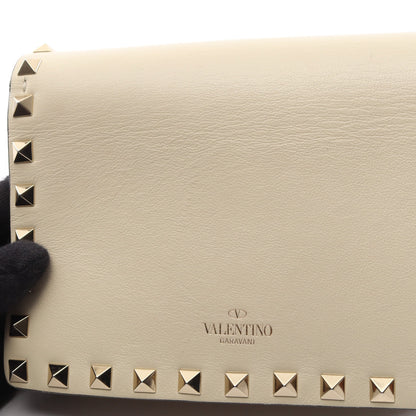 ロックスタッズ チェーンウォレット レザー オフホワイト ヴァレンティノガラヴァーニ バッグ VALENTINO GARAVANI