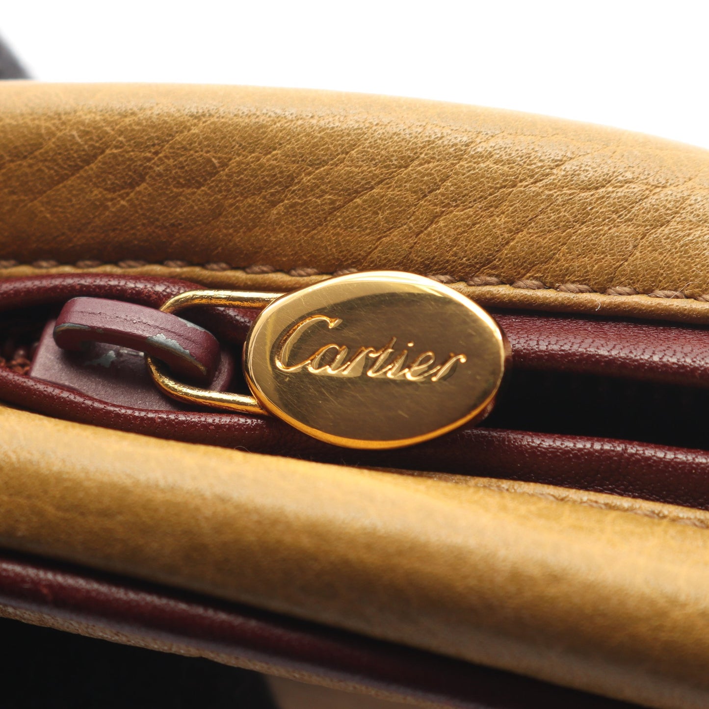トリニティ ショルダーバッグ レザー イエローブラウン ボルドー カルティエ バッグ Cartier