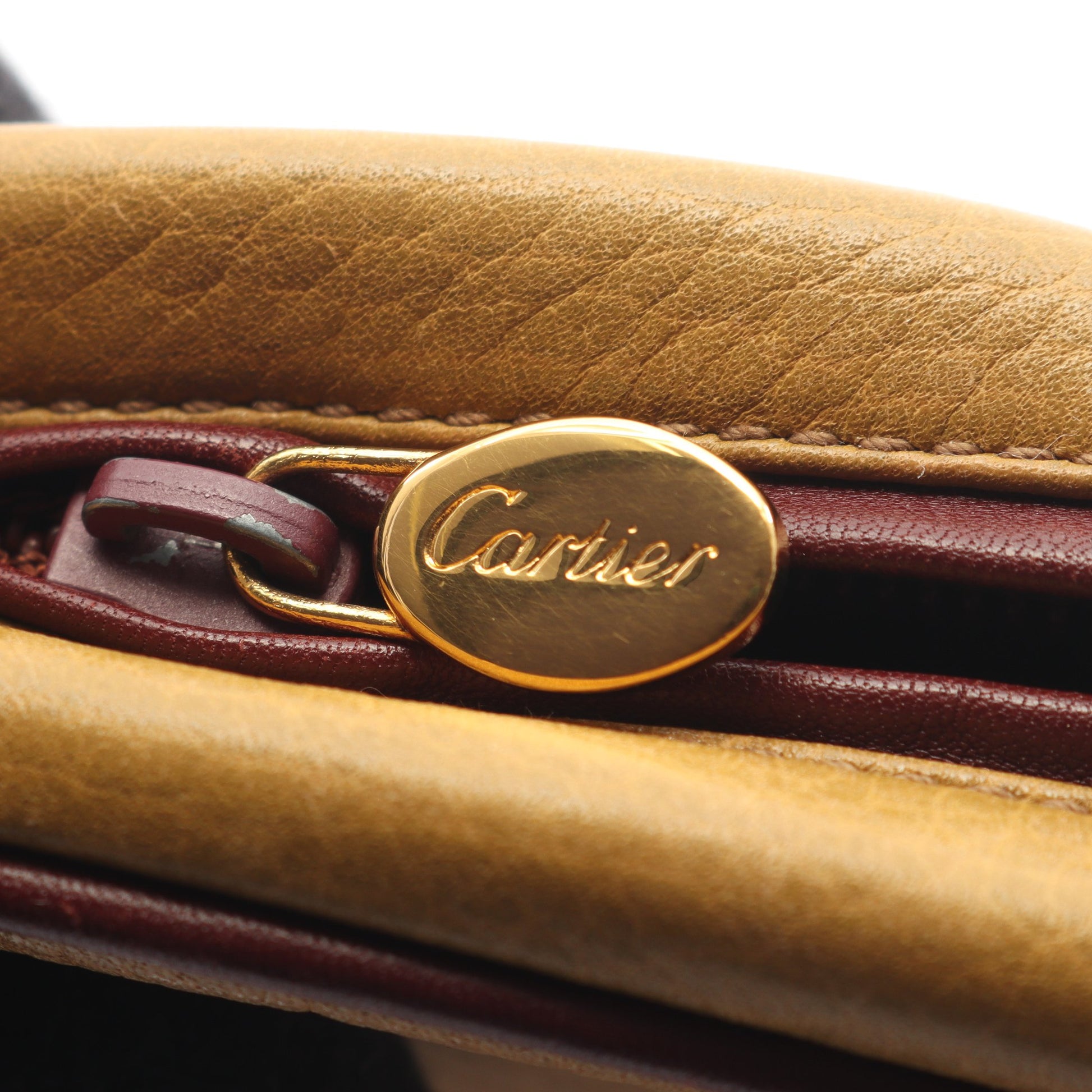 トリニティ ショルダーバッグ レザー イエローブラウン ボルドー カルティエ バッグ Cartier