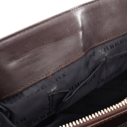 ノバチェック ハンドバッグ トートバッグ キャンバス レザー ベージュ ダークブラウン マルチカラー バーバリー バッグ BURBERRY