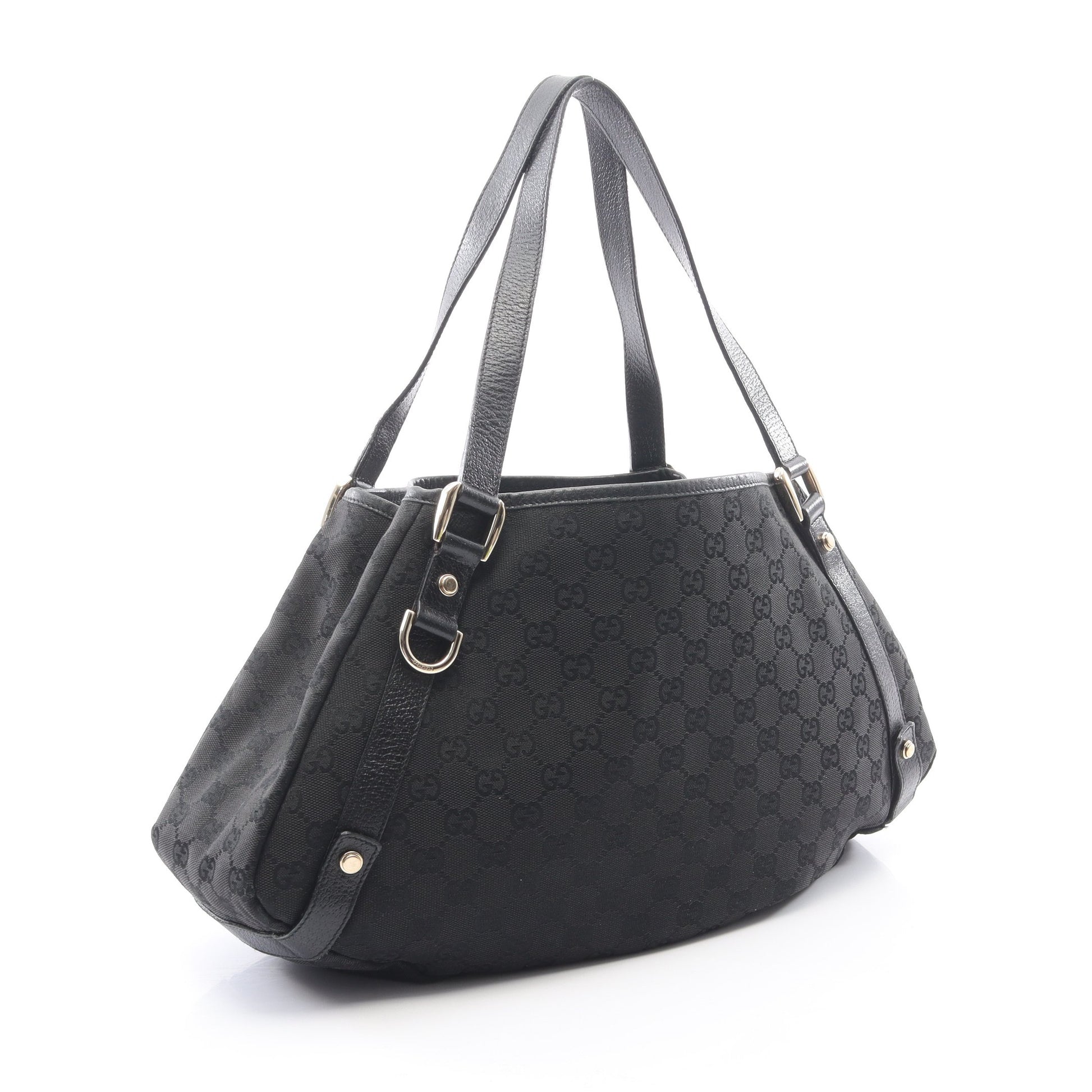 アビー GGキャンバス ショルダーバッグ キャンバス レザー ブラック グッチ バッグ GUCCI
