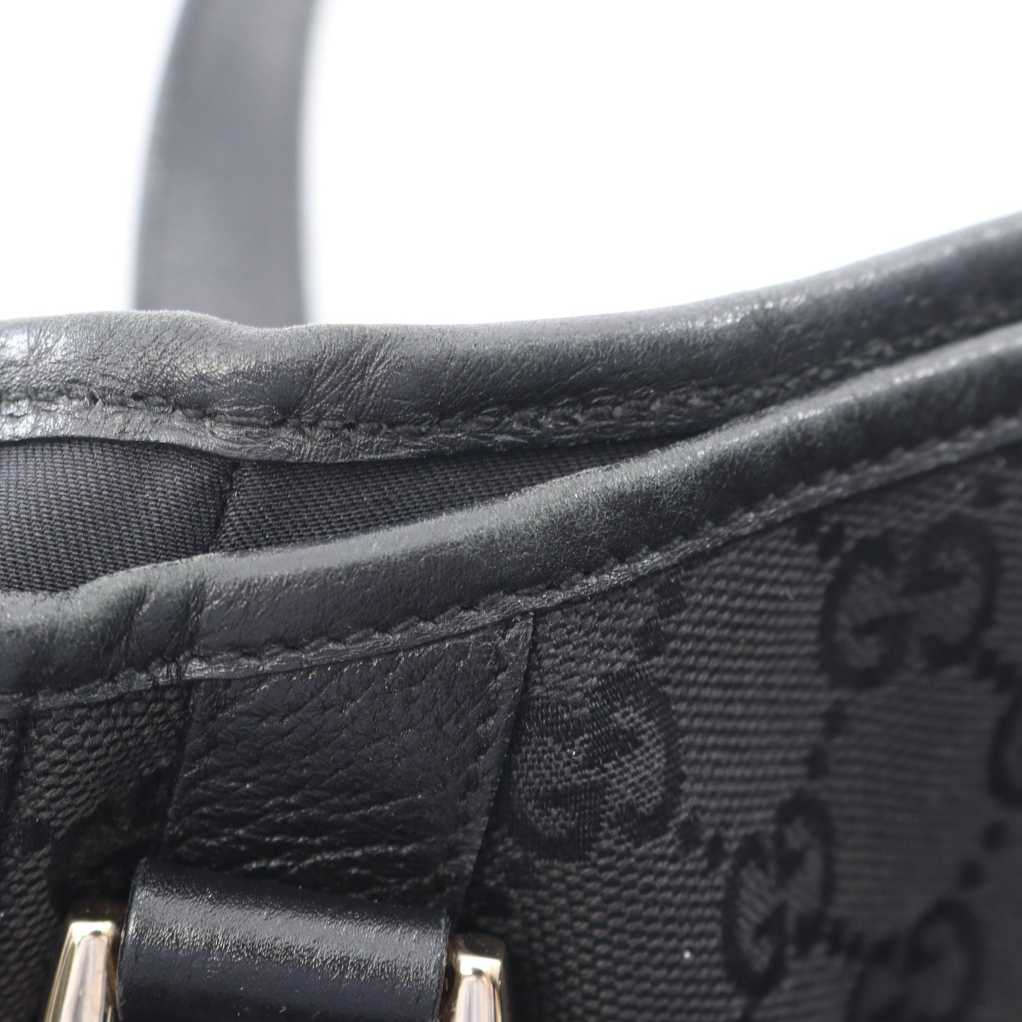 アビー GGキャンバス ショルダーバッグ キャンバス レザー ブラック グッチ バッグ GUCCI