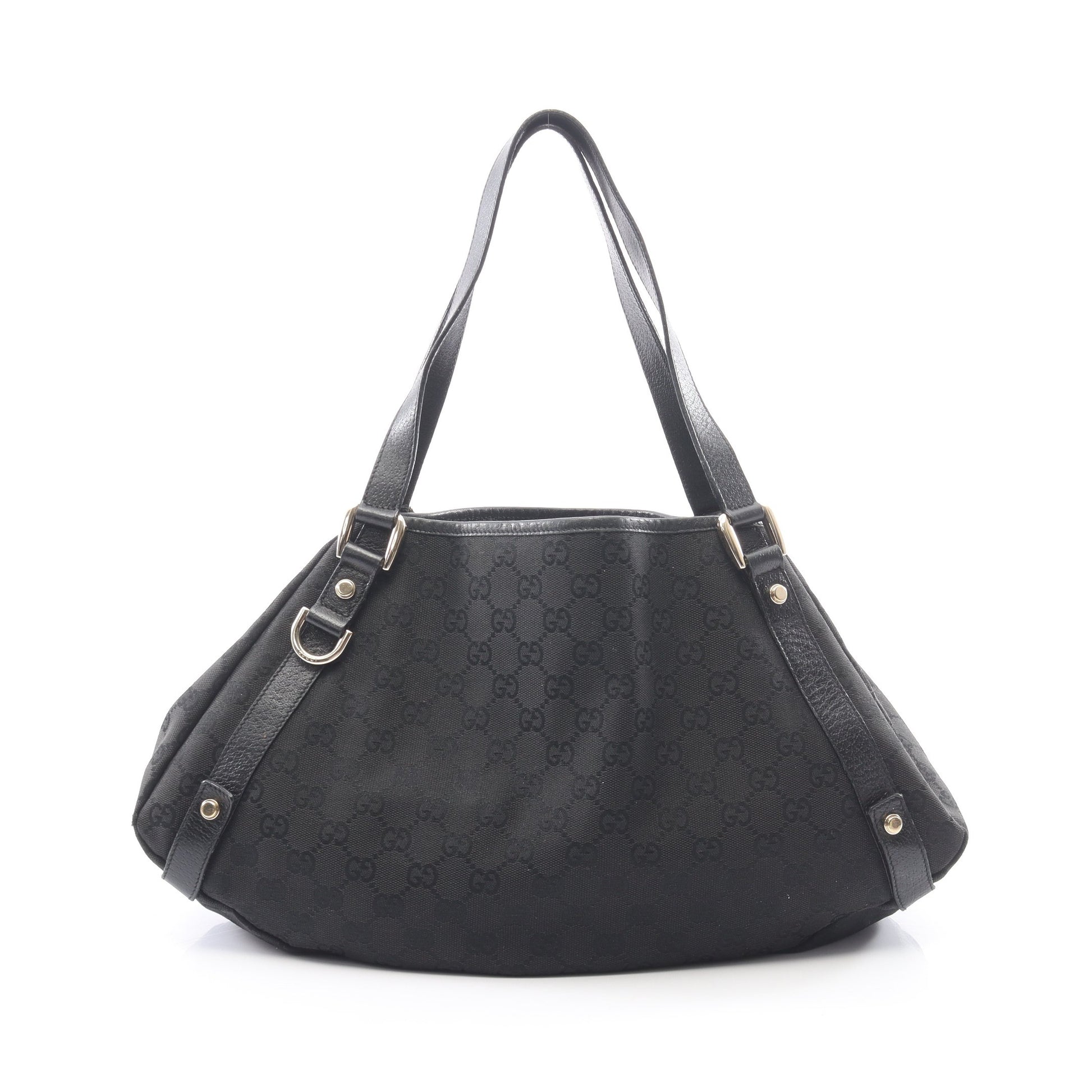 アビー GGキャンバス ショルダーバッグ キャンバス レザー ブラック グッチ バッグ GUCCI