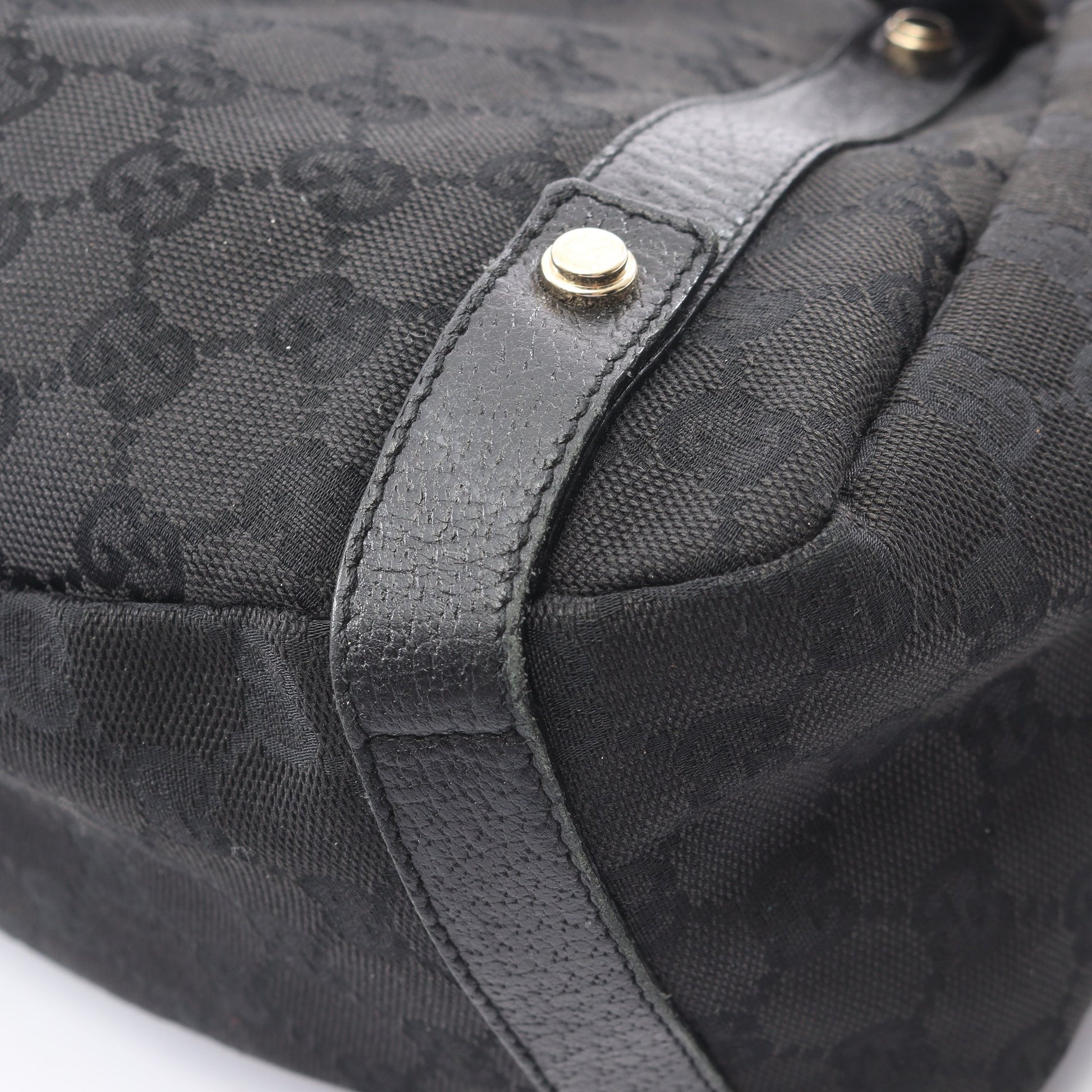アビー GGキャンバス ショルダーバッグ キャンバス レザー ブラック グッチ バッグ GUCCI