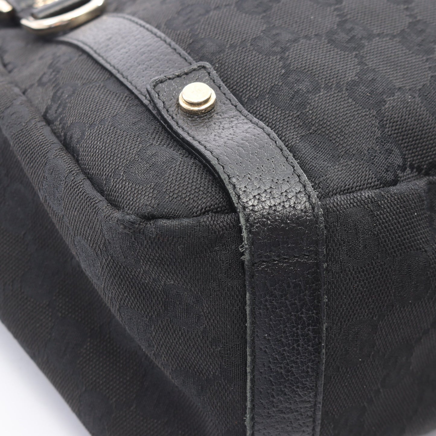 アビー GGキャンバス ショルダーバッグ キャンバス レザー ブラック グッチ バッグ GUCCI