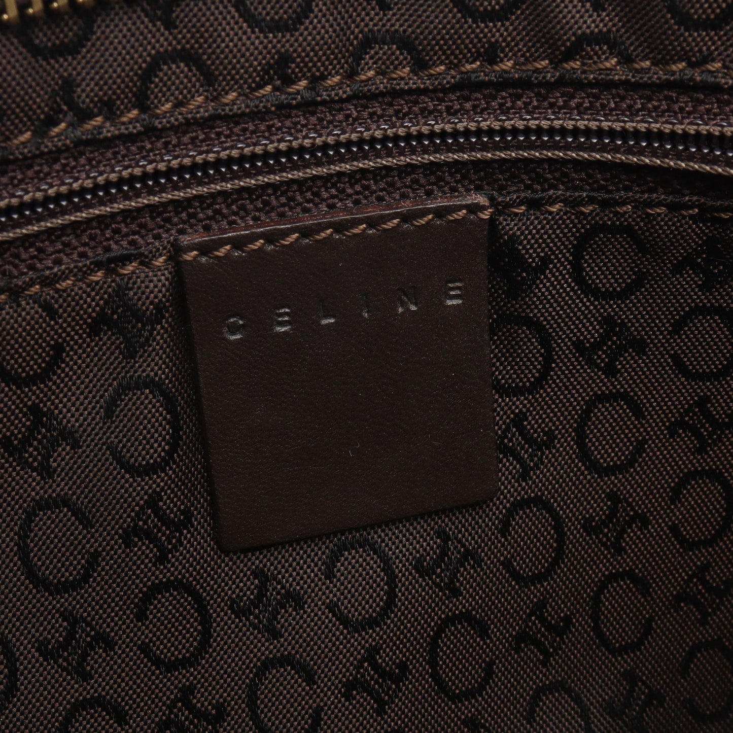 Cマカダム ショルダーバッグ キャンバス レザー オフホワイト ダークブラウン セリーヌ バッグ CELINE