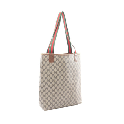 オールドグッチ シェリーライン GGプラス ショルダーバッグ トートバッグ PVC レザー ベージュ マルチカラー グッチ バッグ GUCCI