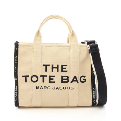 THE JACQUARD SMALL TRAVELER TOTE BAG ジャガード スモール トラベラー 2WAY ハンドバッグ トートバッグ キャンバス ベージュ ブラック マークジェイコブス