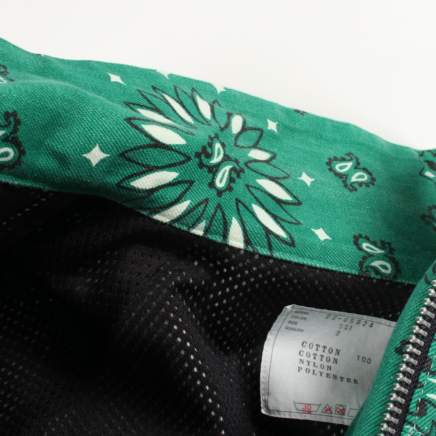Bandana Print Blouson クロップド ジャケット コットン グリーン サカイ