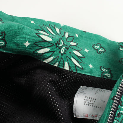 Bandana Print Blouson クロップド ジャケット コットン グリーン サカイ