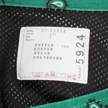 Bandana Print Blouson クロップド ジャケット コットン グリーン サカイ