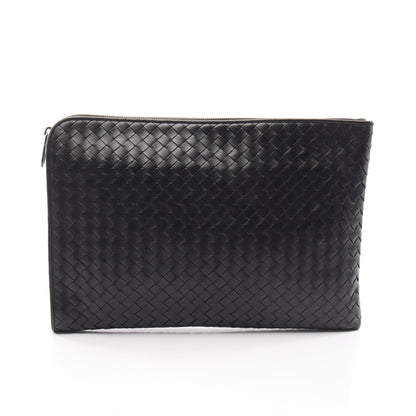 イントレチャート クラッチバッグ レザー ブラック ボッテガヴェネタ バッグ BOTTEGA VENETA