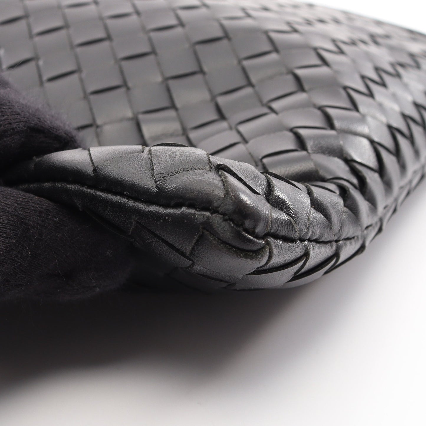 イントレチャート クラッチバッグ レザー ブラック ボッテガヴェネタ バッグ BOTTEGA VENETA