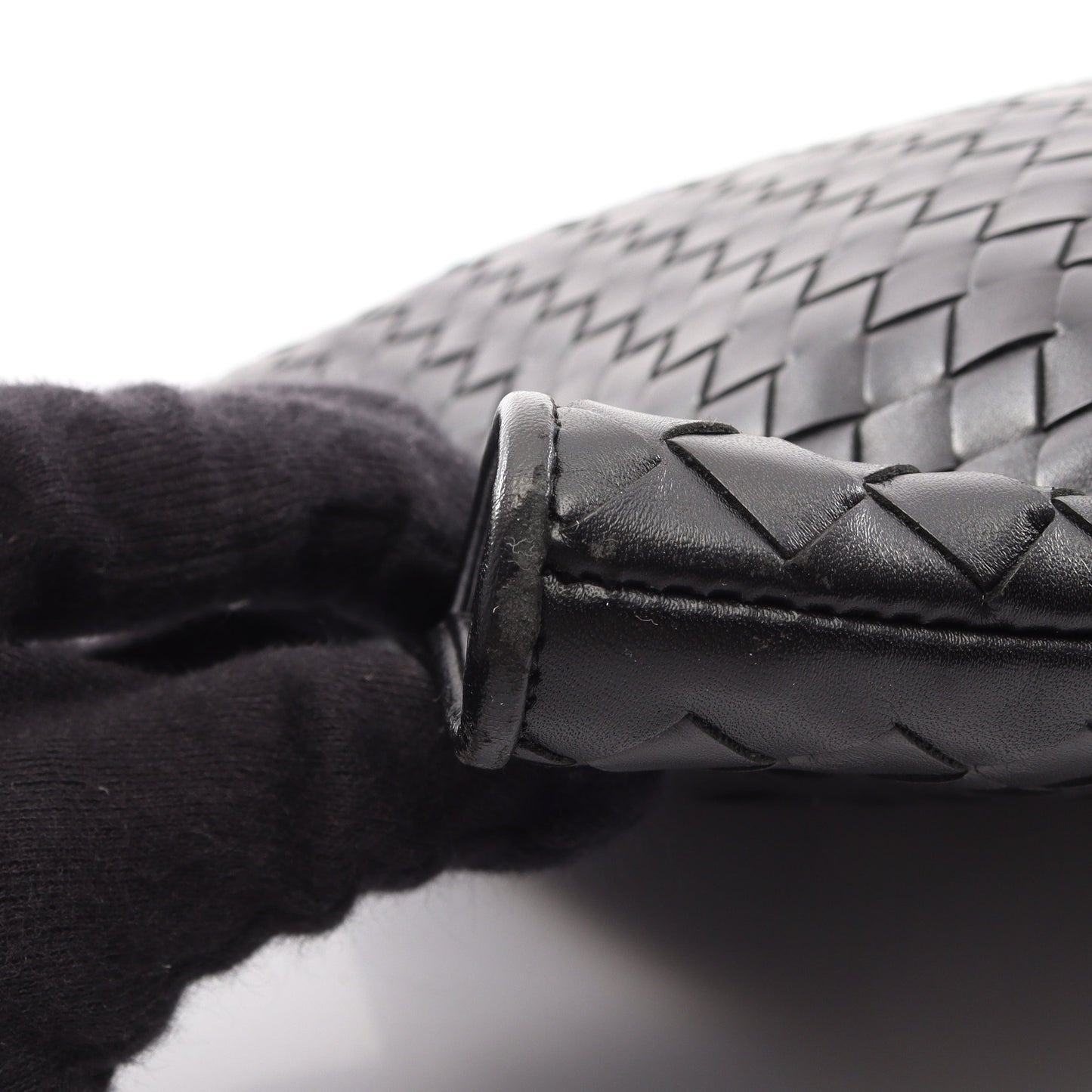 イントレチャート クラッチバッグ レザー ブラック ボッテガヴェネタ バッグ BOTTEGA VENETA