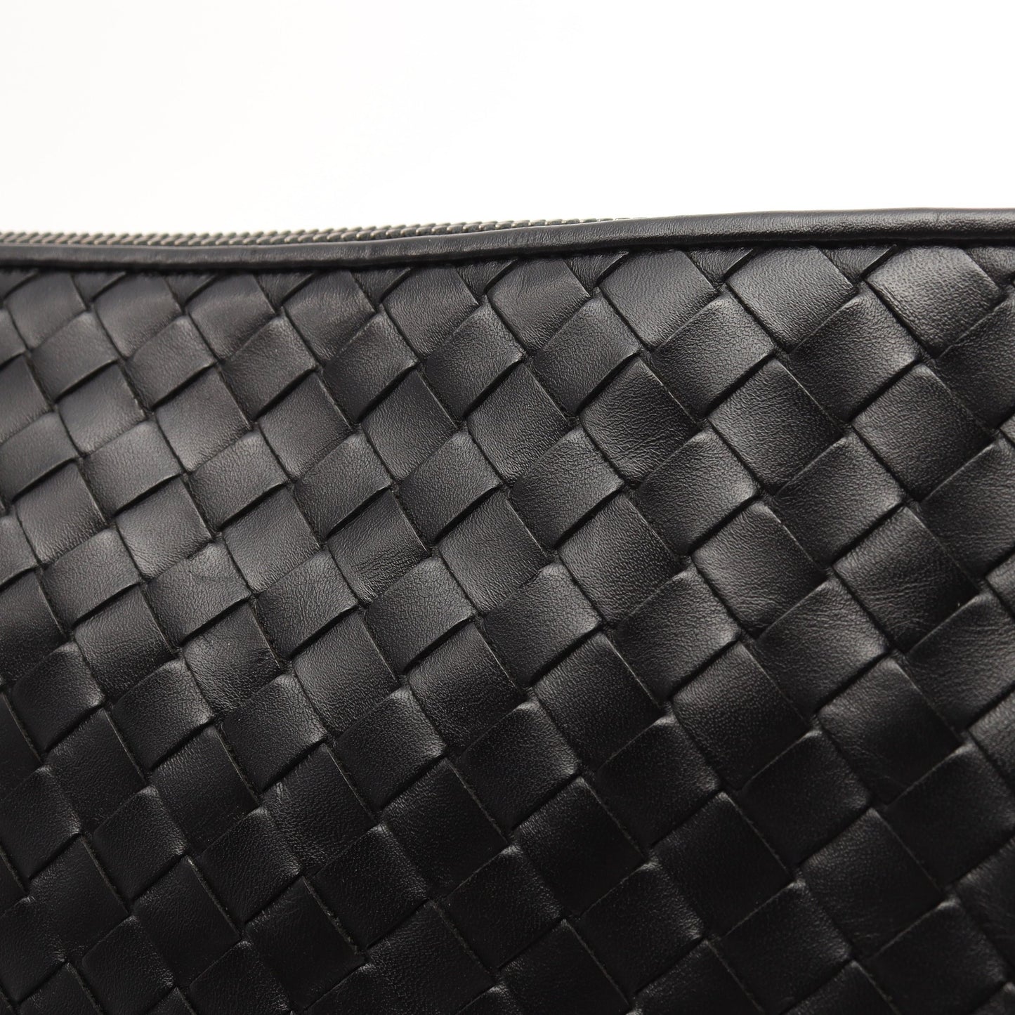 イントレチャート クラッチバッグ レザー ブラック ボッテガヴェネタ バッグ BOTTEGA VENETA