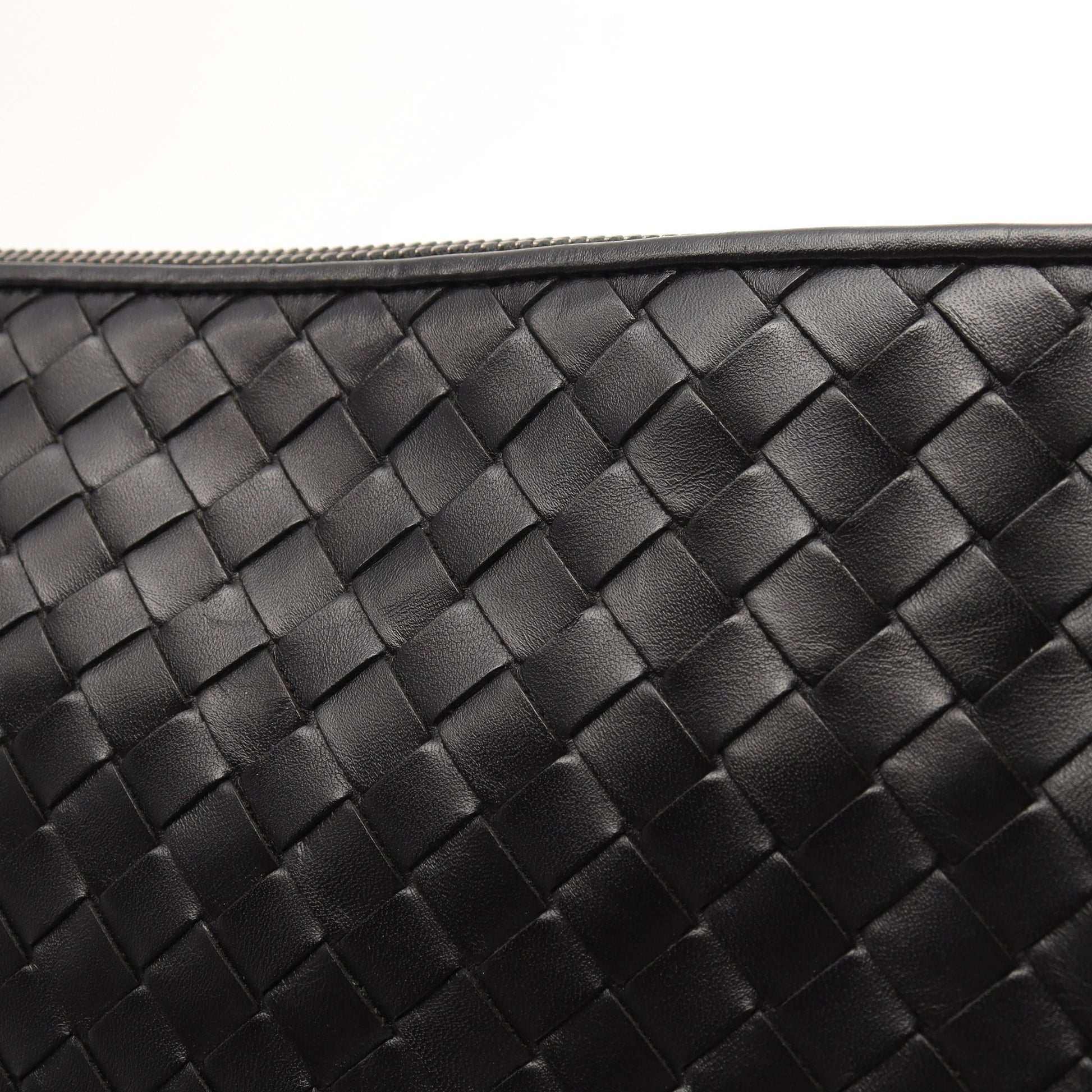 イントレチャート クラッチバッグ レザー ブラック ボッテガヴェネタ バッグ BOTTEGA VENETA
