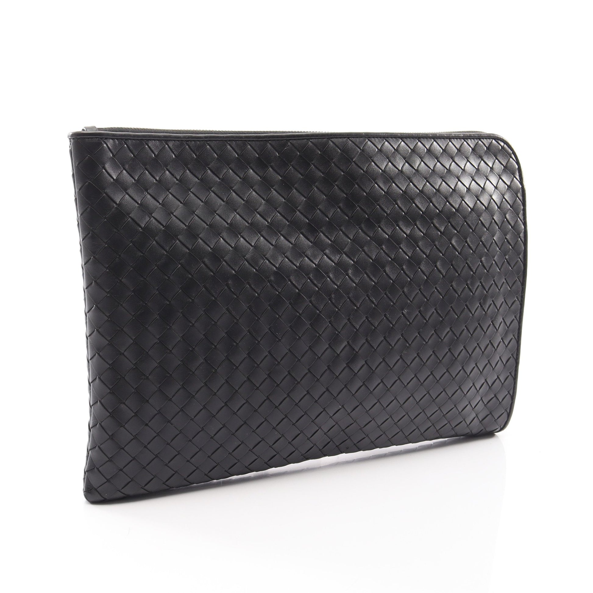 イントレチャート クラッチバッグ レザー ブラック ボッテガヴェネタ バッグ BOTTEGA VENETA