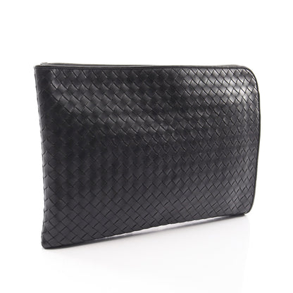 イントレチャート クラッチバッグ レザー ブラック ボッテガヴェネタ バッグ BOTTEGA VENETA