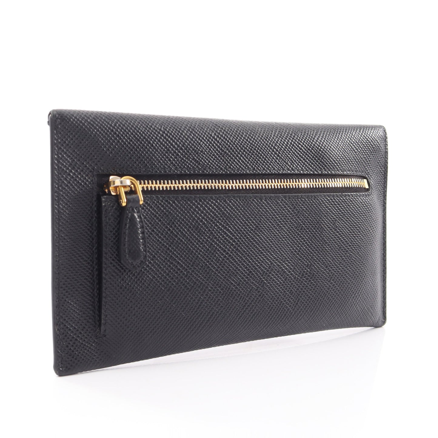 SAFFIANO CUIR エンベロップ 二つ折り長財布 サフィアーノレザー ブラック プラダ