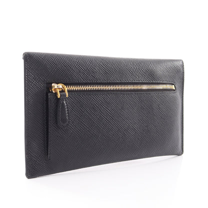 SAFFIANO CUIR エンベロップ 二つ折り長財布 サフィアーノレザー ブラック プラダ